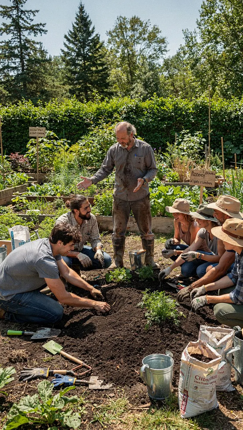 Workshop para iniciantes em jardinagem em clube.