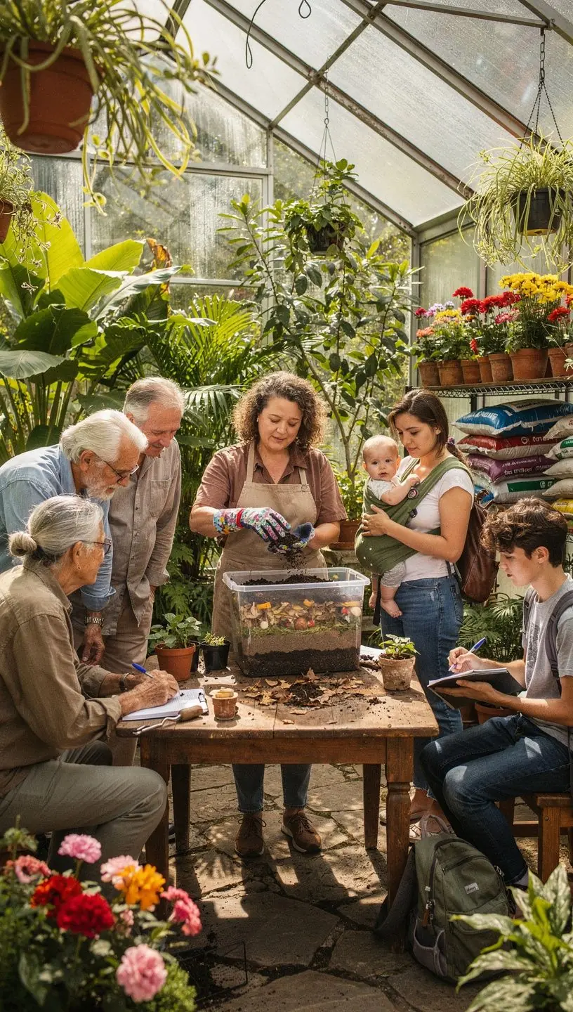 Clube de jardinagem: workshops e troca de plantas.